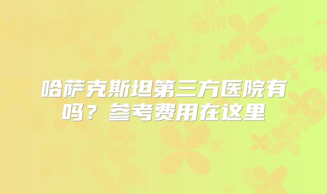 哈萨克斯坦第三方医院有吗?参考费用在这里