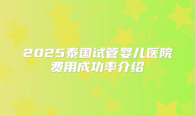 2025泰国试管婴儿医院费用成功率介绍