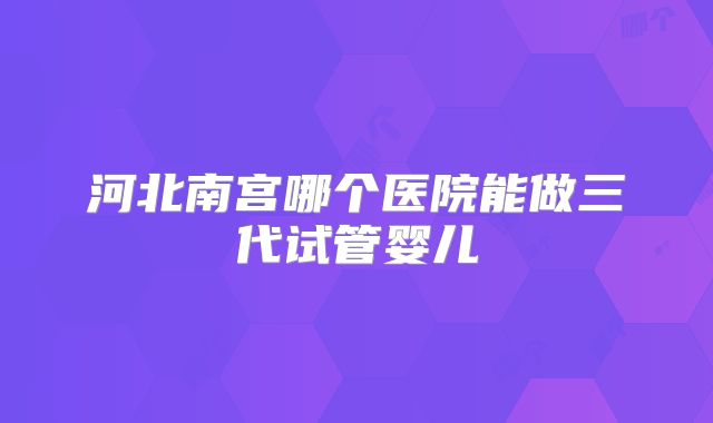 河北南宫哪个医院能做三代试管婴儿