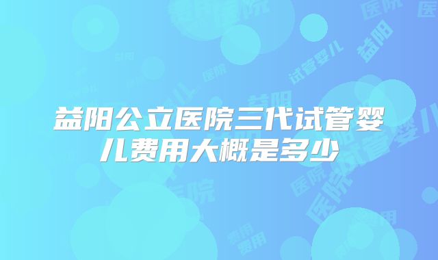 益阳公立医院三代试管婴儿费用大概是多少