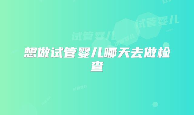 想做试管婴儿哪天去做检查