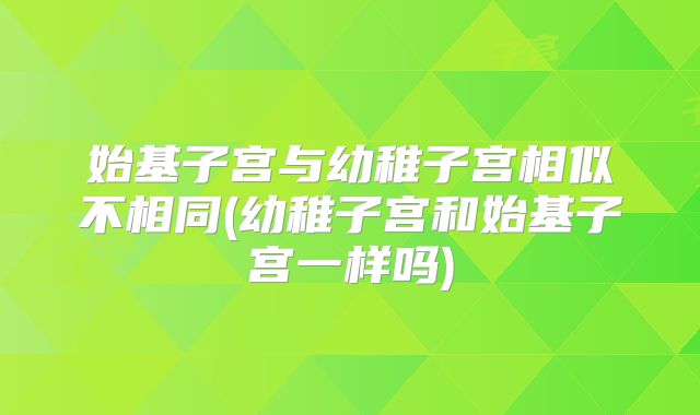 始基子宫与幼稚子宫相似不相同(幼稚子宫和始基子宫一样吗)