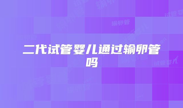 二代试管婴儿通过输卵管吗