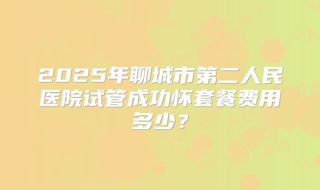 2025年聊城市第二人民医院试管成功怀套餐费用多少？