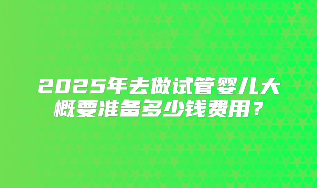 2025年去做试管婴儿大概要准备多少钱费用？