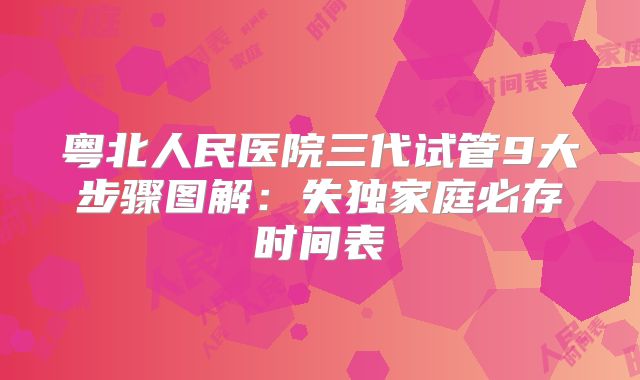 粤北人民医院三代试管9大步骤图解:失独家庭必存时间表