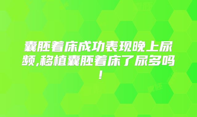 囊胚着床成功表现晚上尿频,移植囊胚着床了尿多吗！