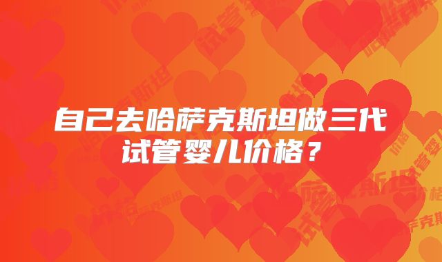 自己去哈萨克斯坦做三代试管婴儿价格？