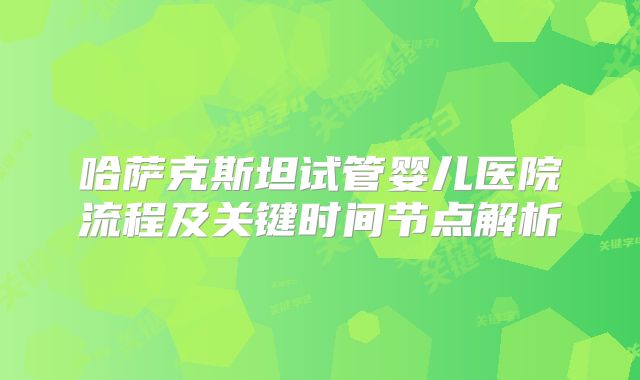 哈萨克斯坦试管婴儿医院流程及关键时间节点解析