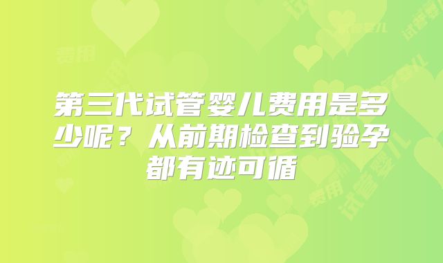 第三代试管婴儿费用是多少呢?从前期检查到验孕都有迹可循