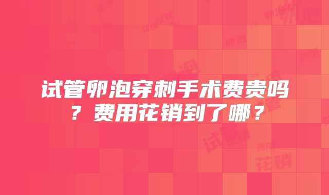 试管卵泡穿刺手术费贵吗？费用花销到了哪？