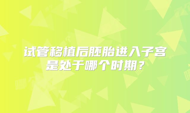 试管移植后胚胎进入子宫是处于哪个时期?