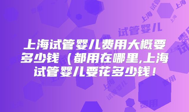 上海试管婴儿费用大概要多少钱(都用在哪里,上海试管婴儿要花多少钱!