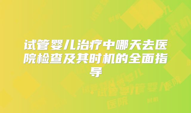 试管婴儿治疗中哪天去医院检查及其时机的全面指导