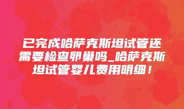 已完成哈萨克斯坦试管还需要检查卵巢吗_哈萨克斯坦试管婴儿费用明细!
