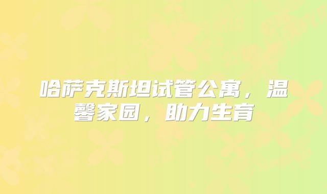 哈萨克斯坦试管公寓，温馨家园，助力生育