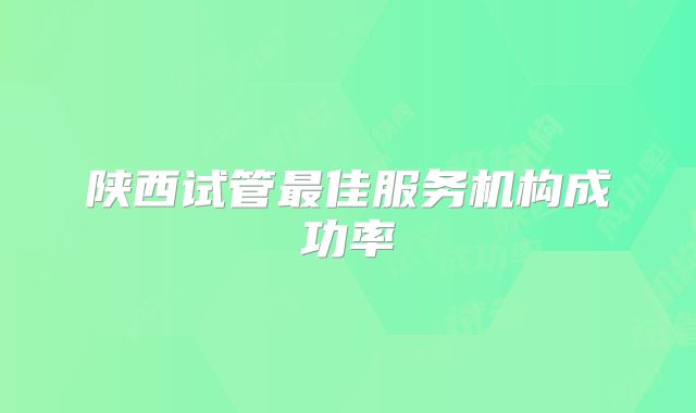 陕西试管最佳服务机构成功率
