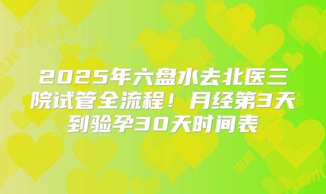 2025年六盘水去北医三院试管全流程！月经第3天到验孕30天时间表