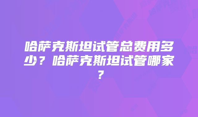 哈萨克斯坦试管总费用多少？哈萨克斯坦试管哪家？