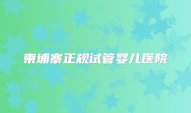 柬埔寨正规试管婴儿医院