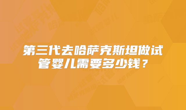 第三代去哈萨克斯坦做试管婴儿需要多少钱?