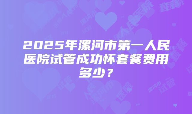 2025年漯河市第一人民医院试管成功怀套餐费用多少？