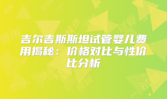 吉尔吉斯斯坦试管婴儿费用揭秘:价格对比与性价比分析
