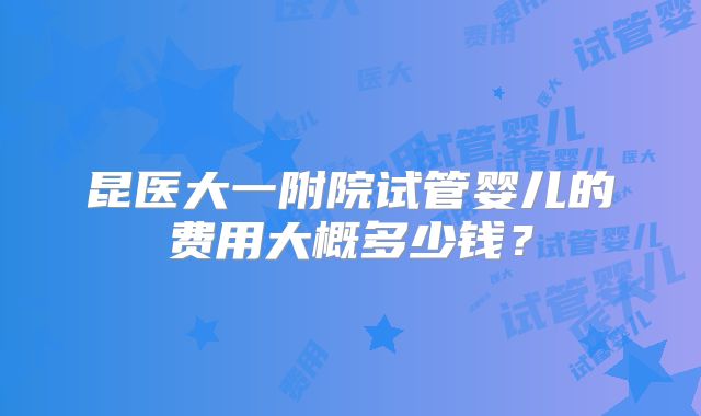 昆医大一附院试管婴儿的费用大概多少钱?