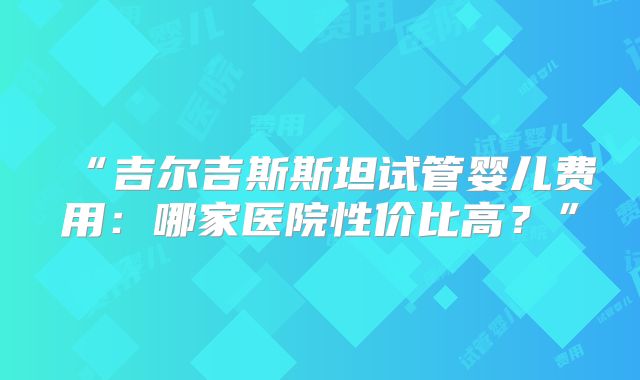 “吉尔吉斯斯坦试管婴儿费用：哪家医院性价比高？”