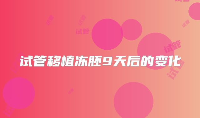 试管移植冻胚9天后的变化