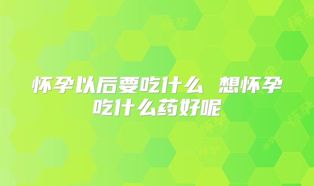 怀孕以后要吃什么 想怀孕吃什么药好呢