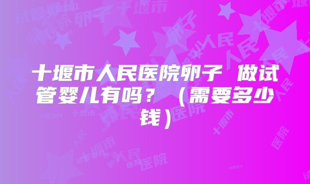 十堰市人民医院卵子 做试管婴儿有吗?(需要多少钱)
