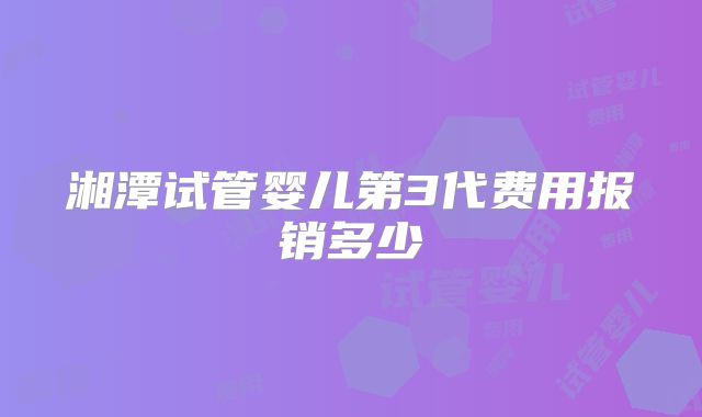 湘潭试管婴儿第3代费用报销多少
