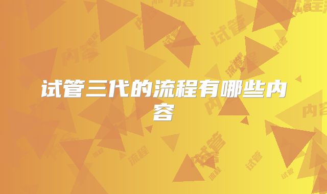 试管三代的流程有哪些内容