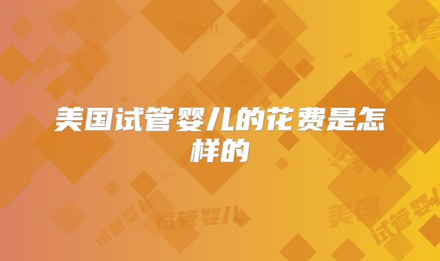 美国试管婴儿的花费是怎样的