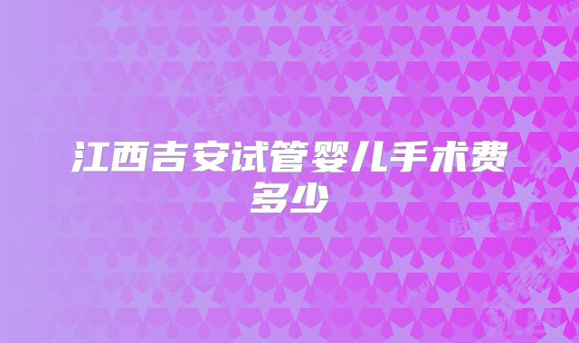 江西吉安试管婴儿手术费多少