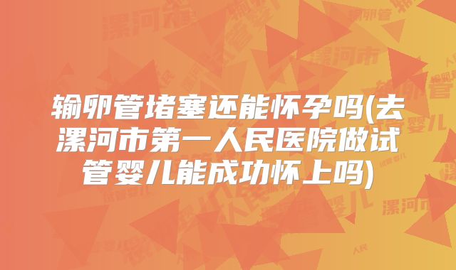输卵管堵塞还能怀孕吗(去漯河市第一人民医院做试管婴儿能成功怀上吗)