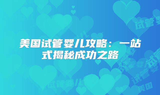 美国试管婴儿攻略：一站式揭秘成功之路