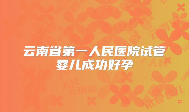 云南省第一人民医院试管婴儿成功好孕