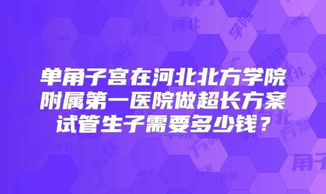 单角子宫在河北北方学院附属第一医院做超长方案试管生子需要多少钱?
