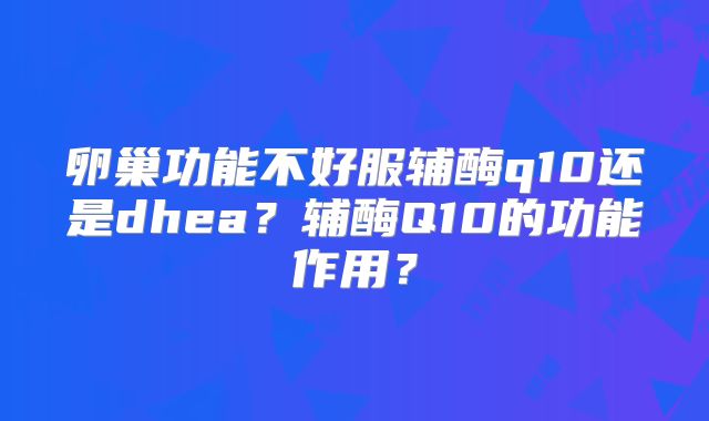 卵巢功能不好服辅酶q10还是dhea？辅酶Q10的功能作用？