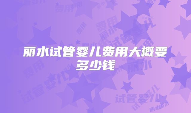 丽水试管婴儿费用大概要多少钱