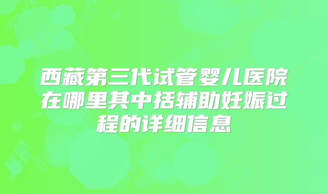 西藏第三代试管婴儿医院在哪里其中括辅助妊娠过程的详细信息