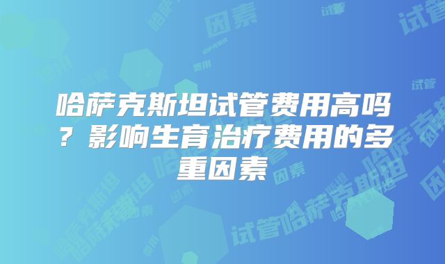 哈萨克斯坦试管费用高吗？影响生育治疗费用的多重因素