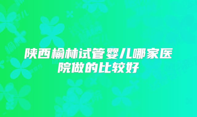 陕西榆林试管婴儿哪家医院做的比较好