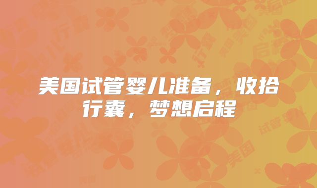 美国试管婴儿准备，收拾行囊，梦想启程