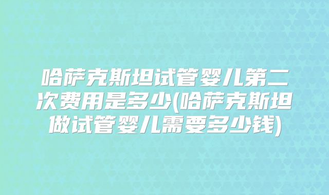哈萨克斯坦试管婴儿第二次费用是多少(哈萨克斯坦做试管婴儿需要多少钱)