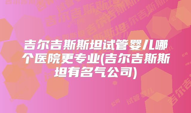 吉尔吉斯斯坦试管婴儿哪个医院更专业(吉尔吉斯斯坦有名气公司)