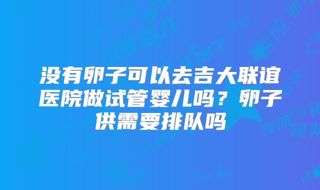 没有卵子可以去吉大联谊医院做试管婴儿吗？卵子供需要排队吗