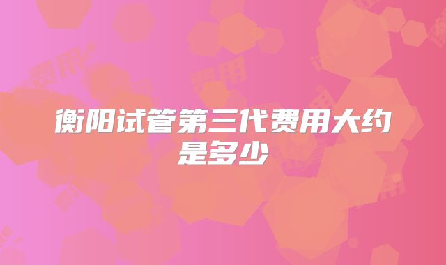 衡阳试管第三代费用大约是多少